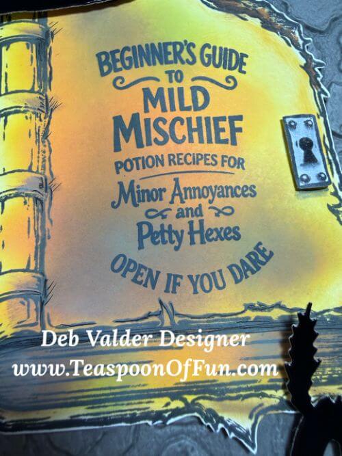 Spooky Spell Book & Potions. All products can be purchased in our Teaspoon Of Fun Paper Crafting Shop at www.TeaspoonOfFun.com/SHOP.