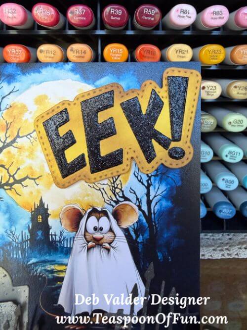 Ghosts In The Graveyard EEK. All products can be purchased in our Teaspoon Of Fun Paper Crafting Shop at www.TeaspoonOfFun.com/SHOP.