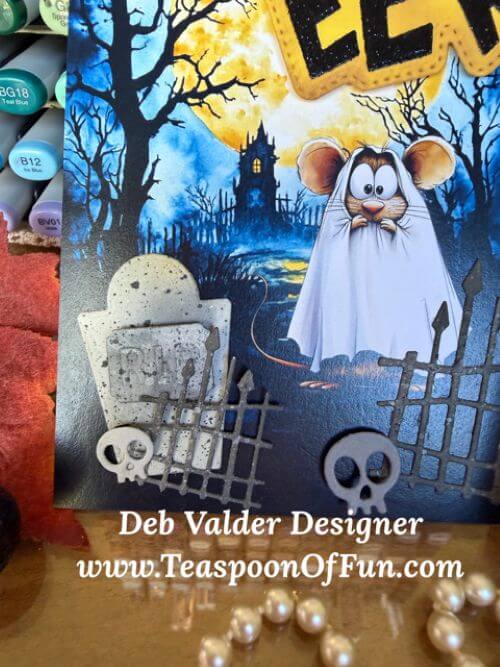 Ghosts In The Graveyard EEK. All products can be purchased in our Teaspoon Of Fun Paper Crafting Shop at www.TeaspoonOfFun.com/SHOP.