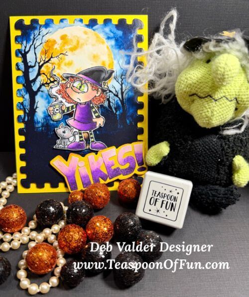 Witchy Nights YIKES. All products can be purchased in our Teaspoon Of Fun Paper Crafting Shop at www.TeaspoonOfFun.com/SHOP.